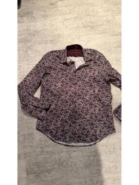 NWOT Robert Graham Men’s Burgundy Printed Button Down size large